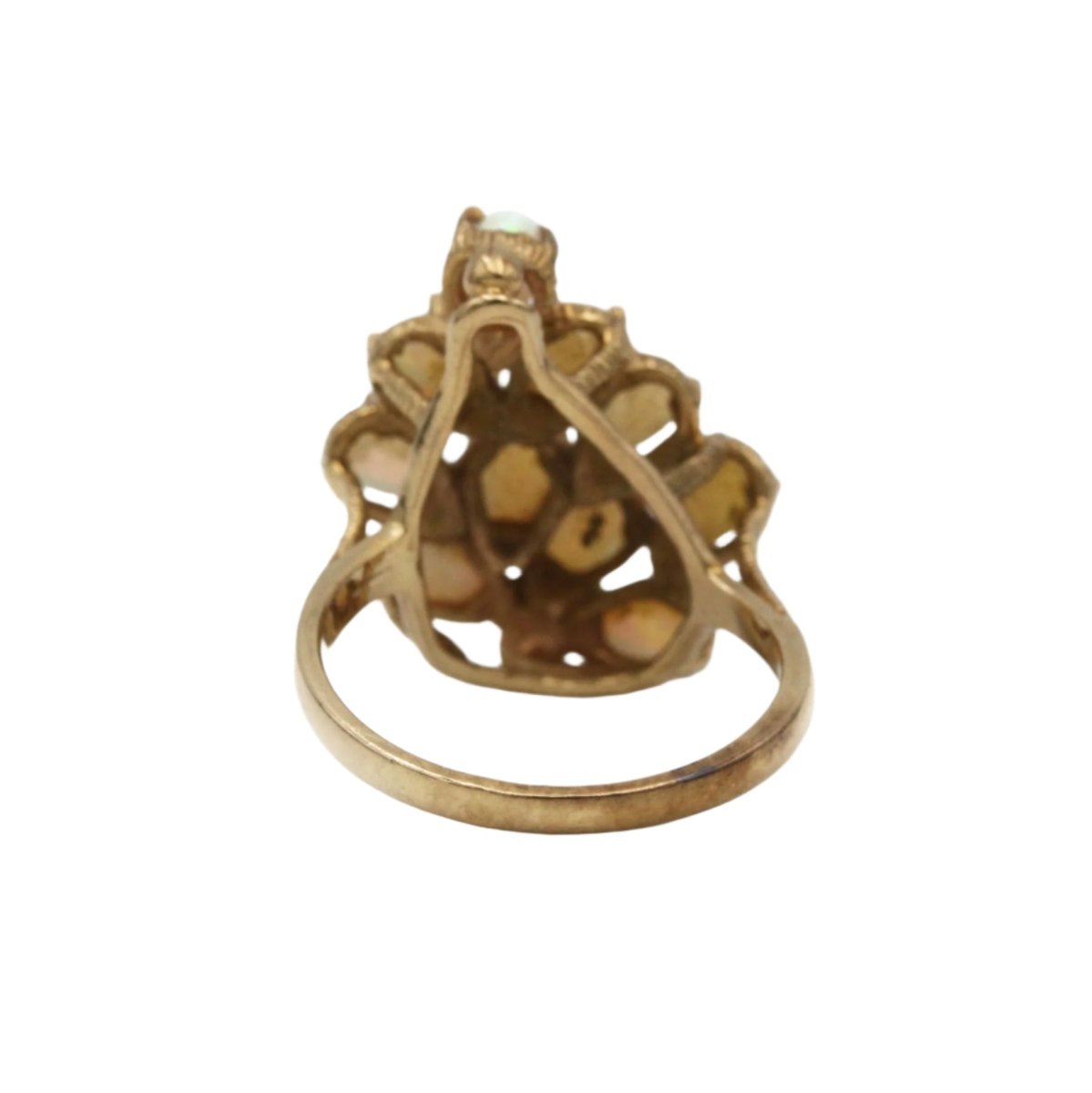 Bague en or jaune et opales arlequines - Castafiore