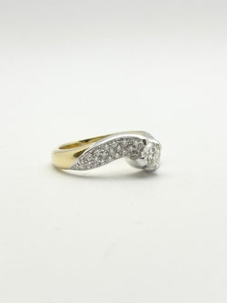 Bague en or jaune et or blanc avec diamant - Castafiore