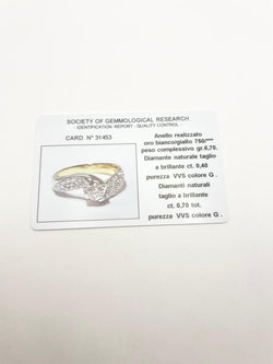 Bague en or jaune et or blanc avec diamant - Castafiore