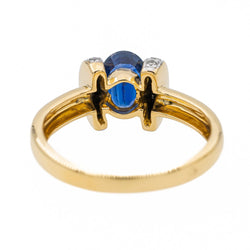 Bague en or jaune et or blanc, saphir et diamants - Castafiore