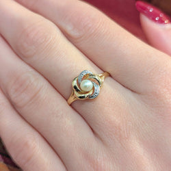 Bague en or jaune et perle - Castafiore