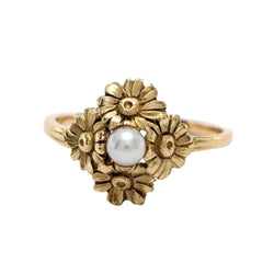 Bague en or jaune et perle - Castafiore