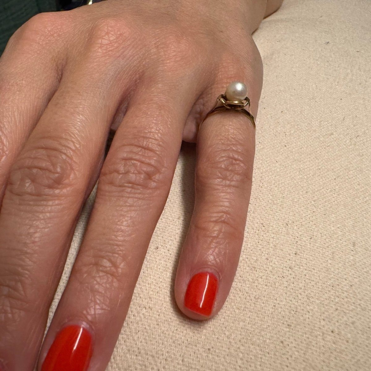 Bague en or jaune et perle - Castafiore