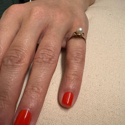 Bague en or jaune et perle - Castafiore