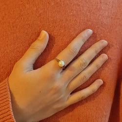 Bague en or jaune et perle - Castafiore