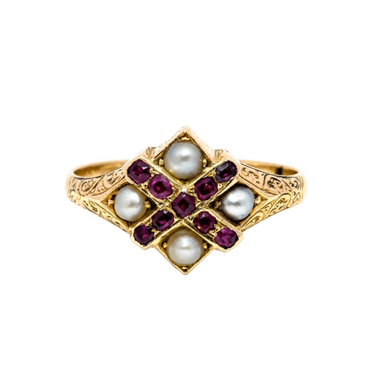 Bague en or jaune et perles - Castafiore