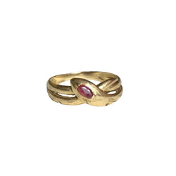 Bague en or jaune et rubis - Castafiore