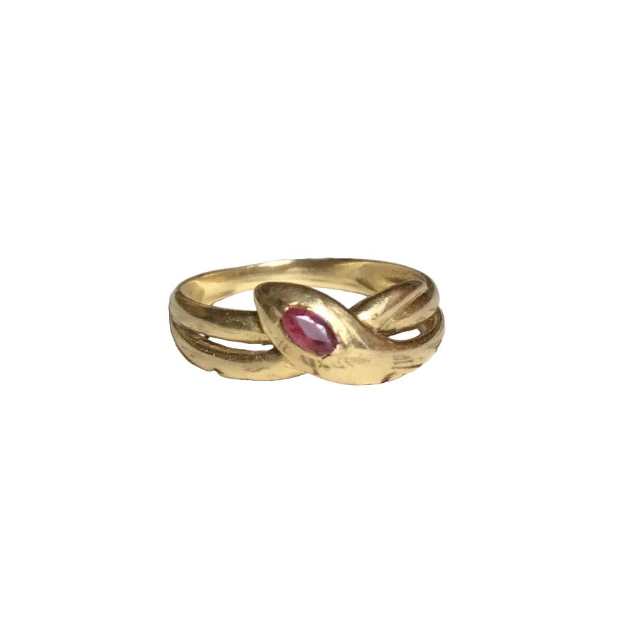 Bague en or jaune et rubis - Castafiore