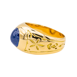 Bague en or jaune et saphir - Castafiore