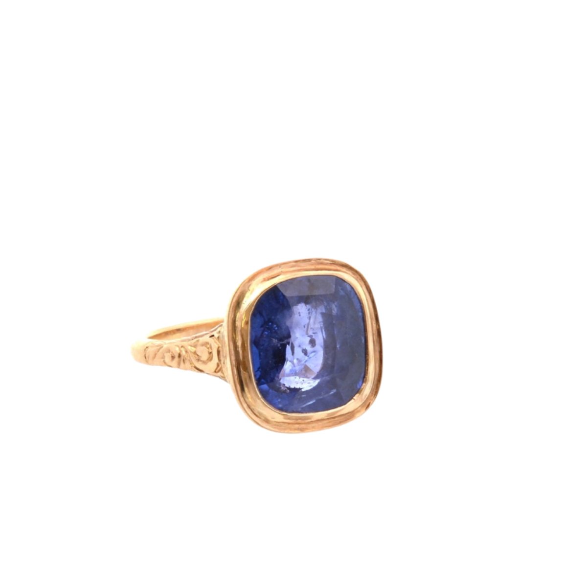 Bague en or jaune et saphir de ceylan - Castafiore