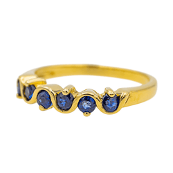 Bague en or jaune et saphirs - Castafiore