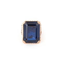 Bague en or jaune et spinelle bleue - Castafiore