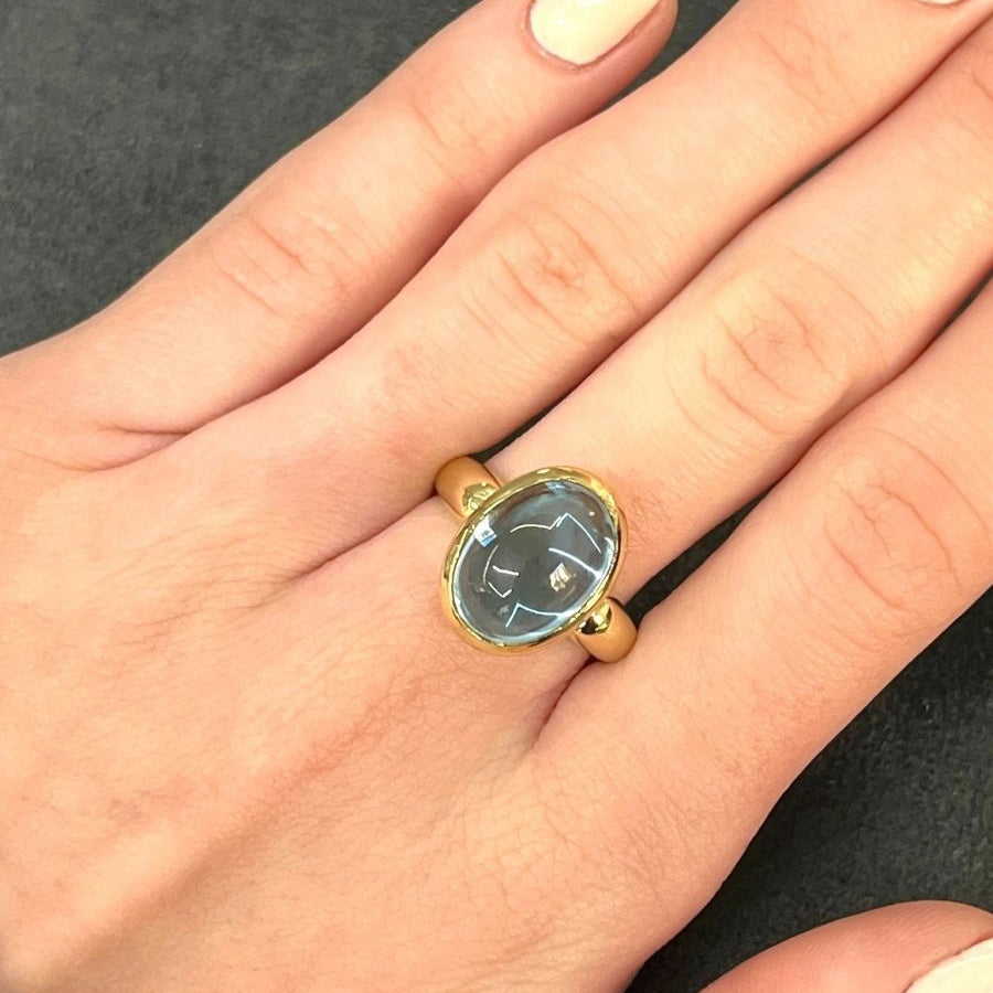 Bague en or jaune et topaze - Castafiore