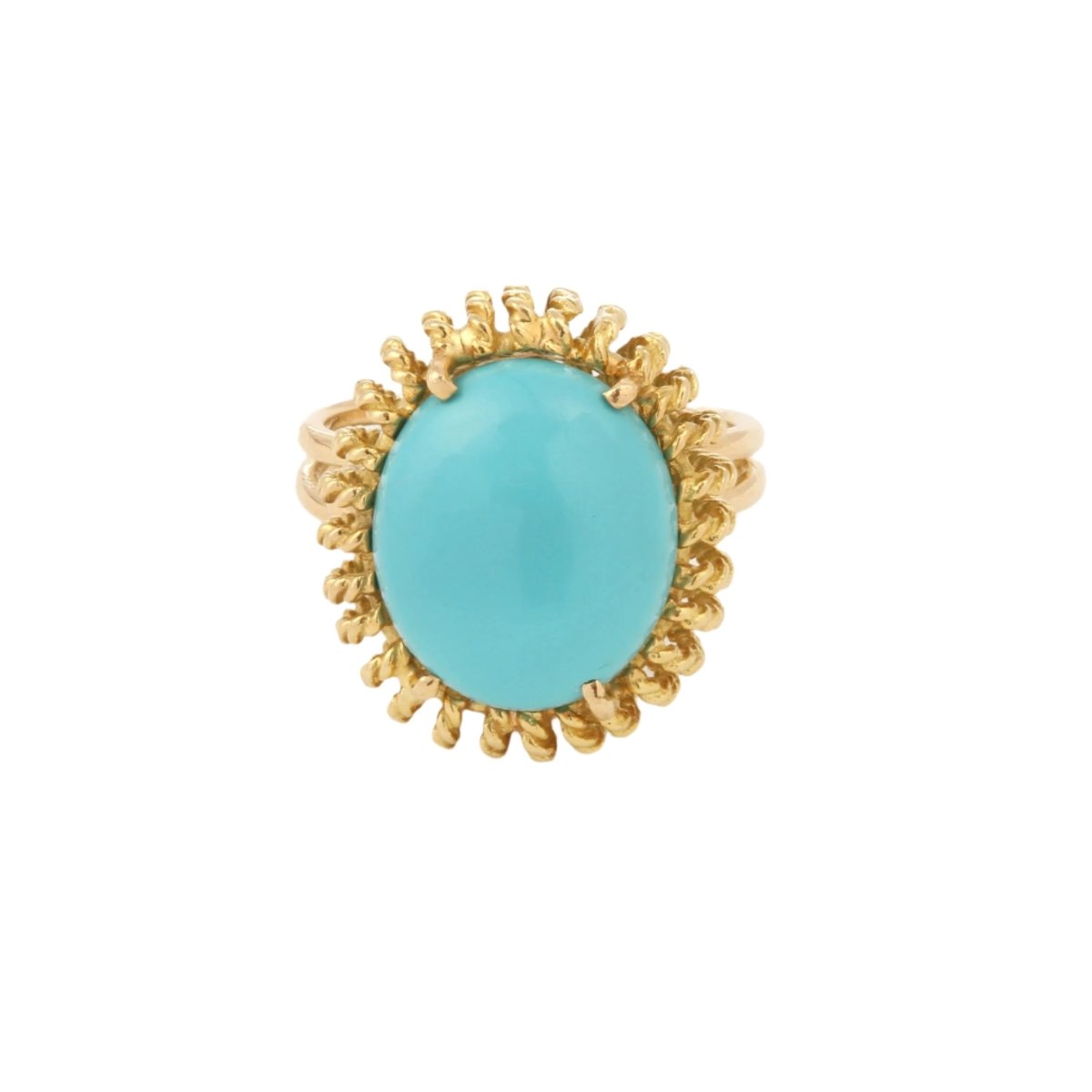 Bague en or jaune et turquoise - Castafiore