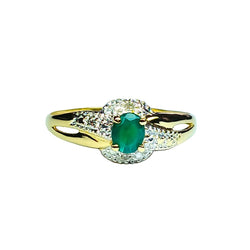 Bague en or jaune, or blanc, émeraude et diamants - Castafiore