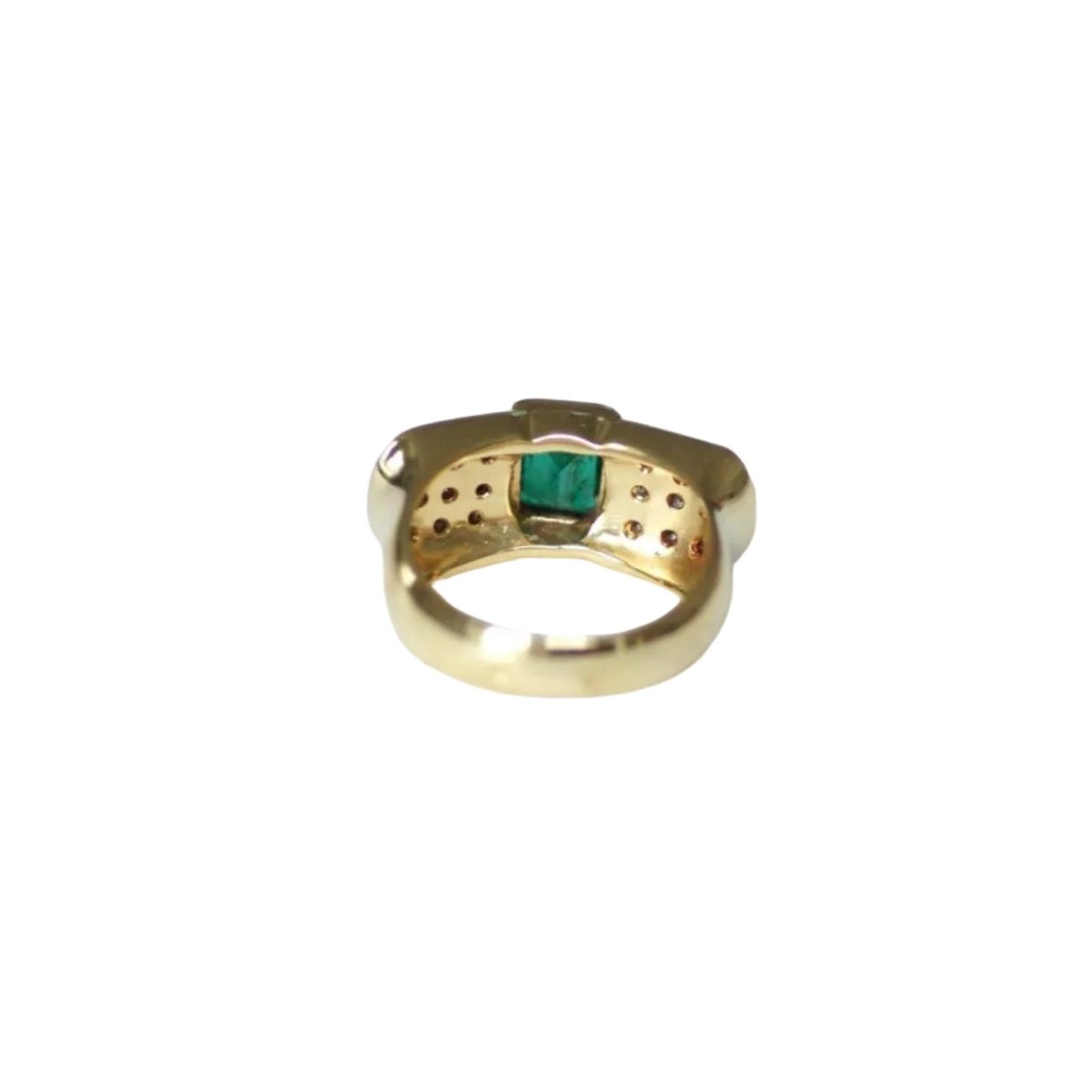 Bague en or jaune, or blanc, émeraude, et diamants - Castafiore