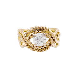 Bague en or jaune, or blanc et diamant - Castafiore