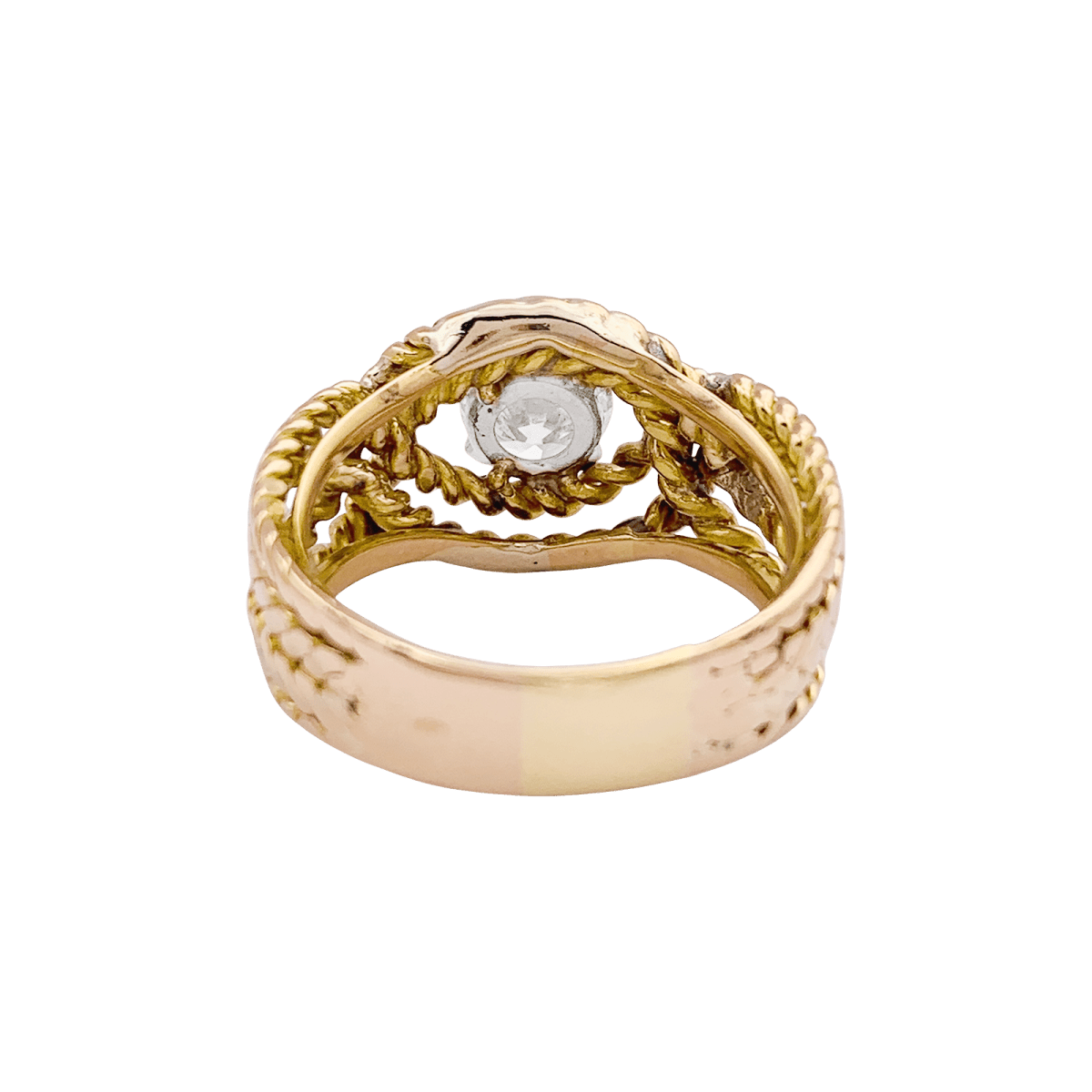 Bague en or jaune, or blanc et diamant - Castafiore