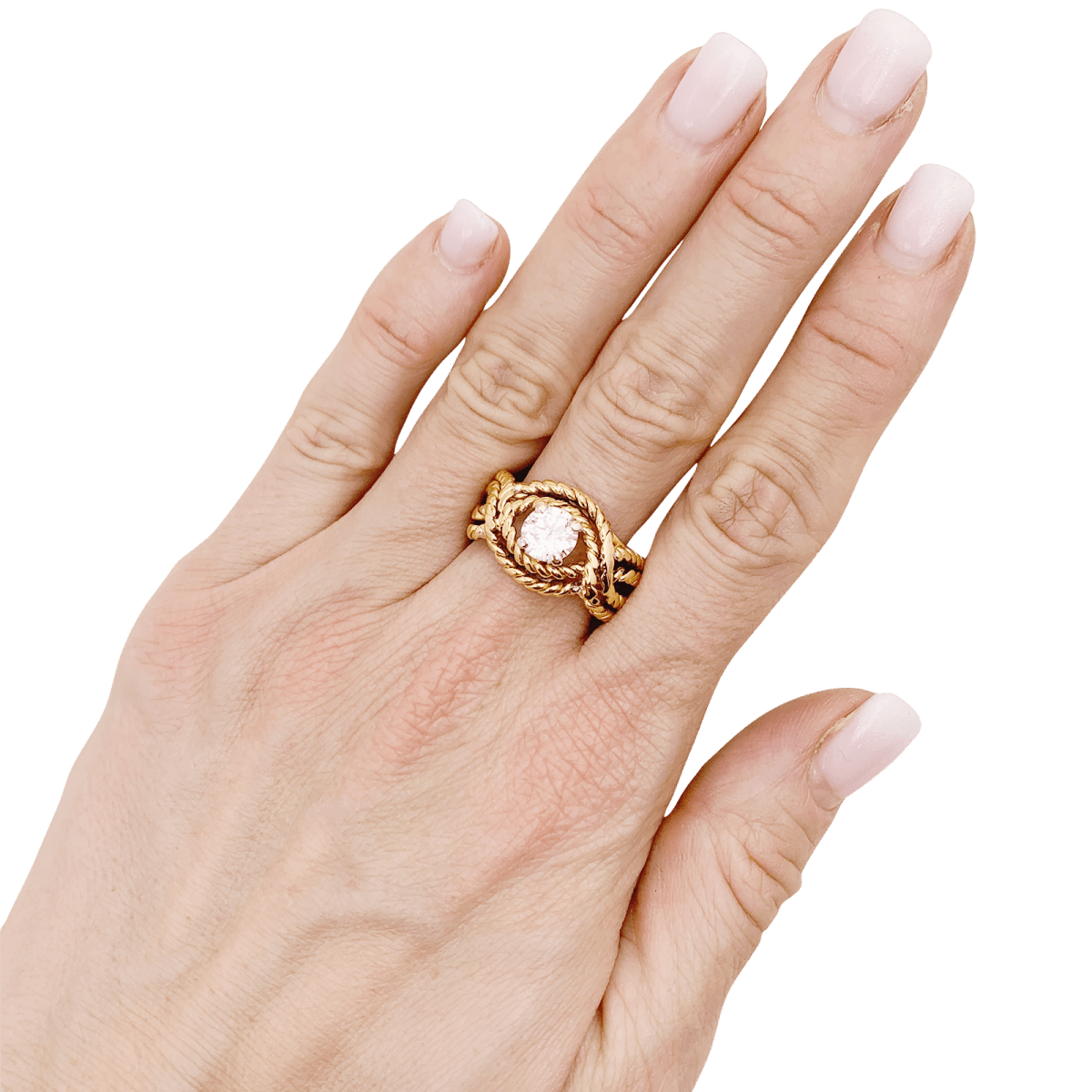 Bague en or jaune, or blanc et diamant - Castafiore