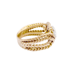 Bague en or jaune, or blanc et diamant - Castafiore