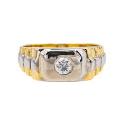 Bague en or jaune, or blanc et diamant - Castafiore
