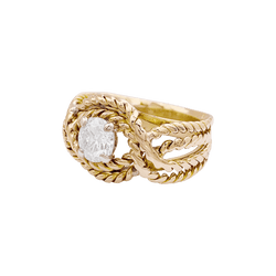 Bague en or jaune, or blanc et diamant - Castafiore