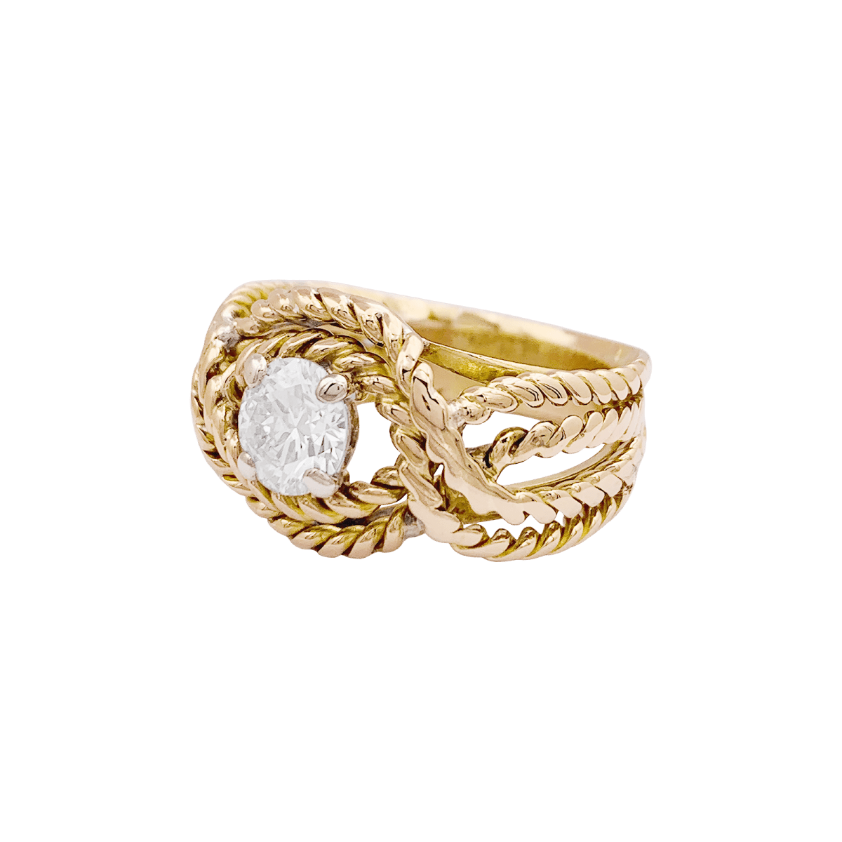 Bague en or jaune, or blanc et diamant - Castafiore