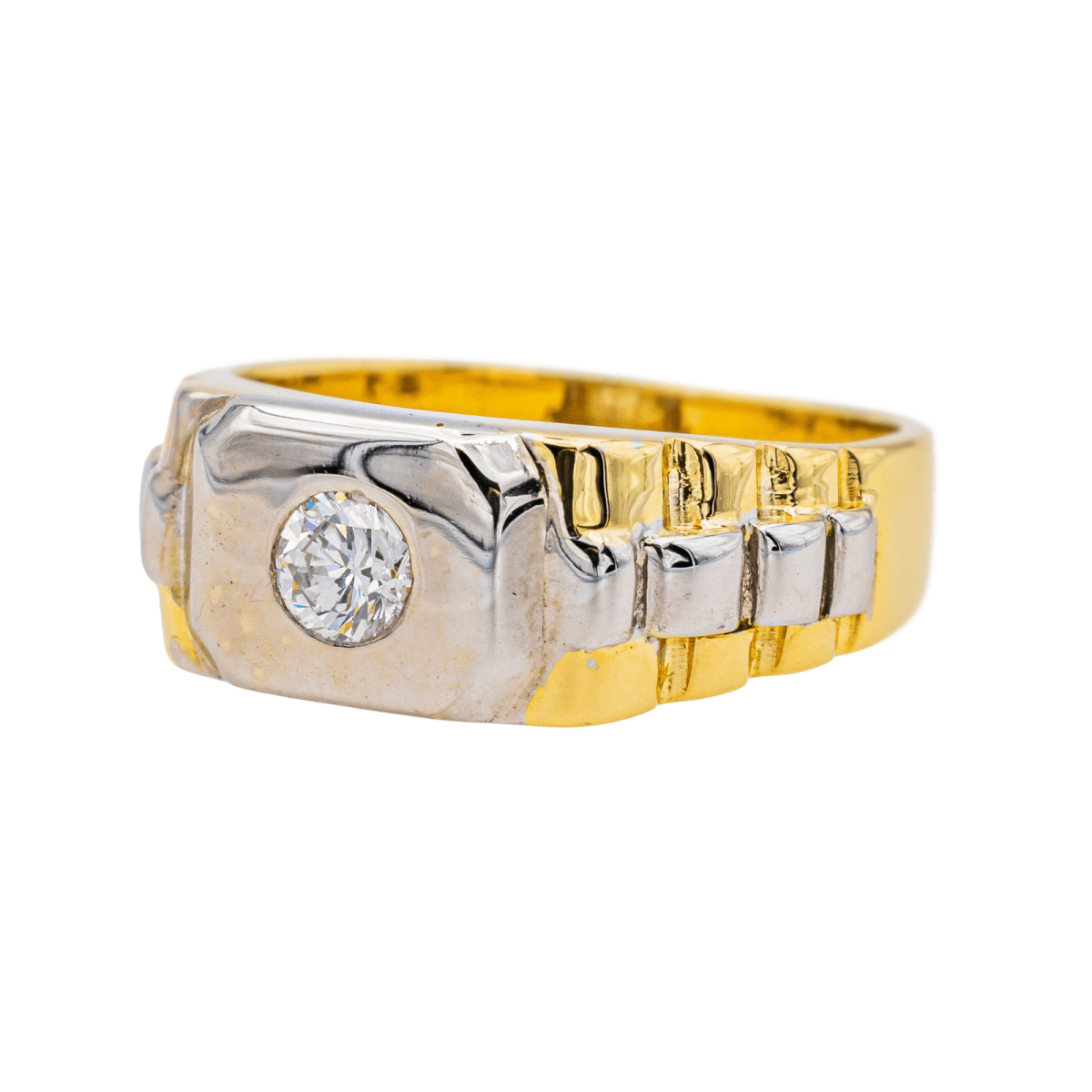 Bague en or jaune, or blanc et diamant - Castafiore