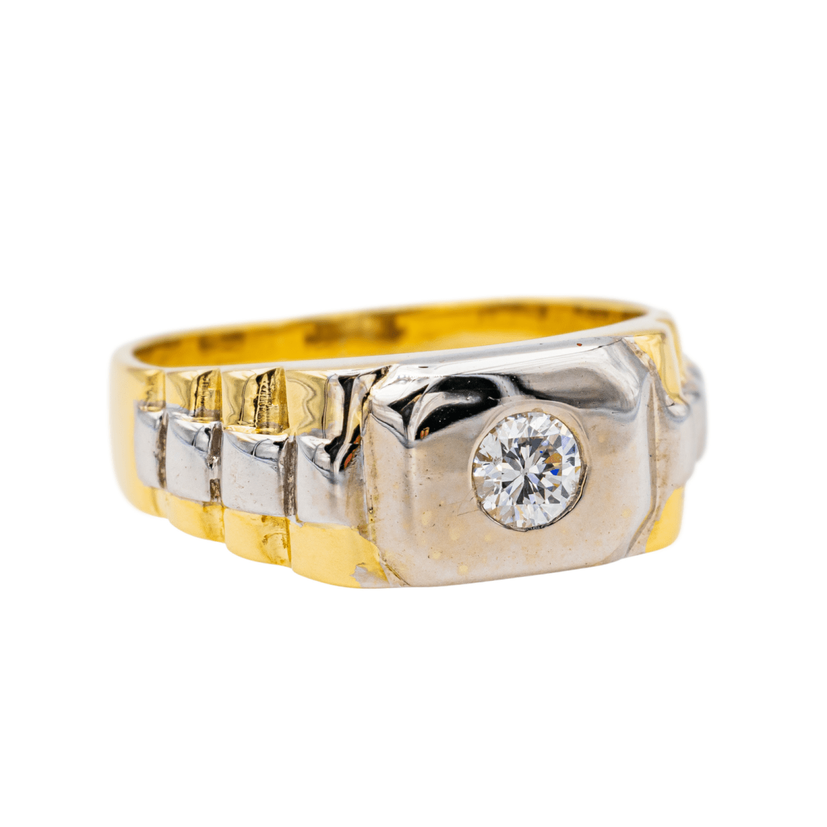 Bague en or jaune, or blanc et diamant - Castafiore