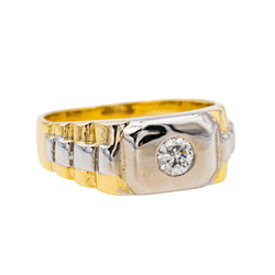 Bague en or jaune, or blanc et diamant - Castafiore
