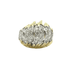 Bague en or jaune, or blanc et diamants - Castafiore