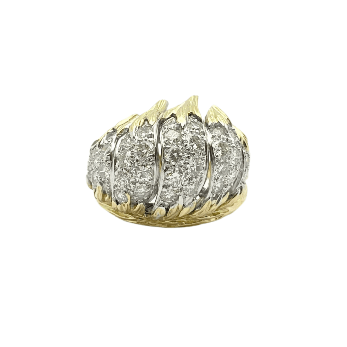 Bague en or jaune, or blanc et diamants - Castafiore