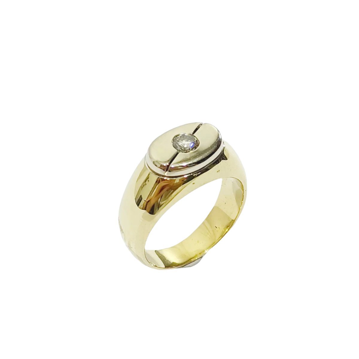 Bague en or jaune, or blanc et diamants - Castafiore