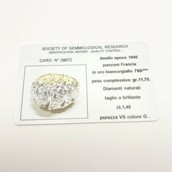 Bague en or jaune, or blanc et diamants - Castafiore