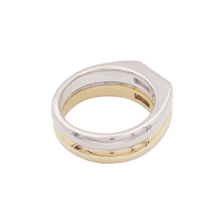 Bague en or jaune, or blanc et diamants - Castafiore