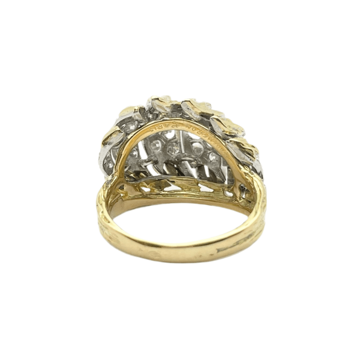 Bague en or jaune, or blanc et diamants - Castafiore