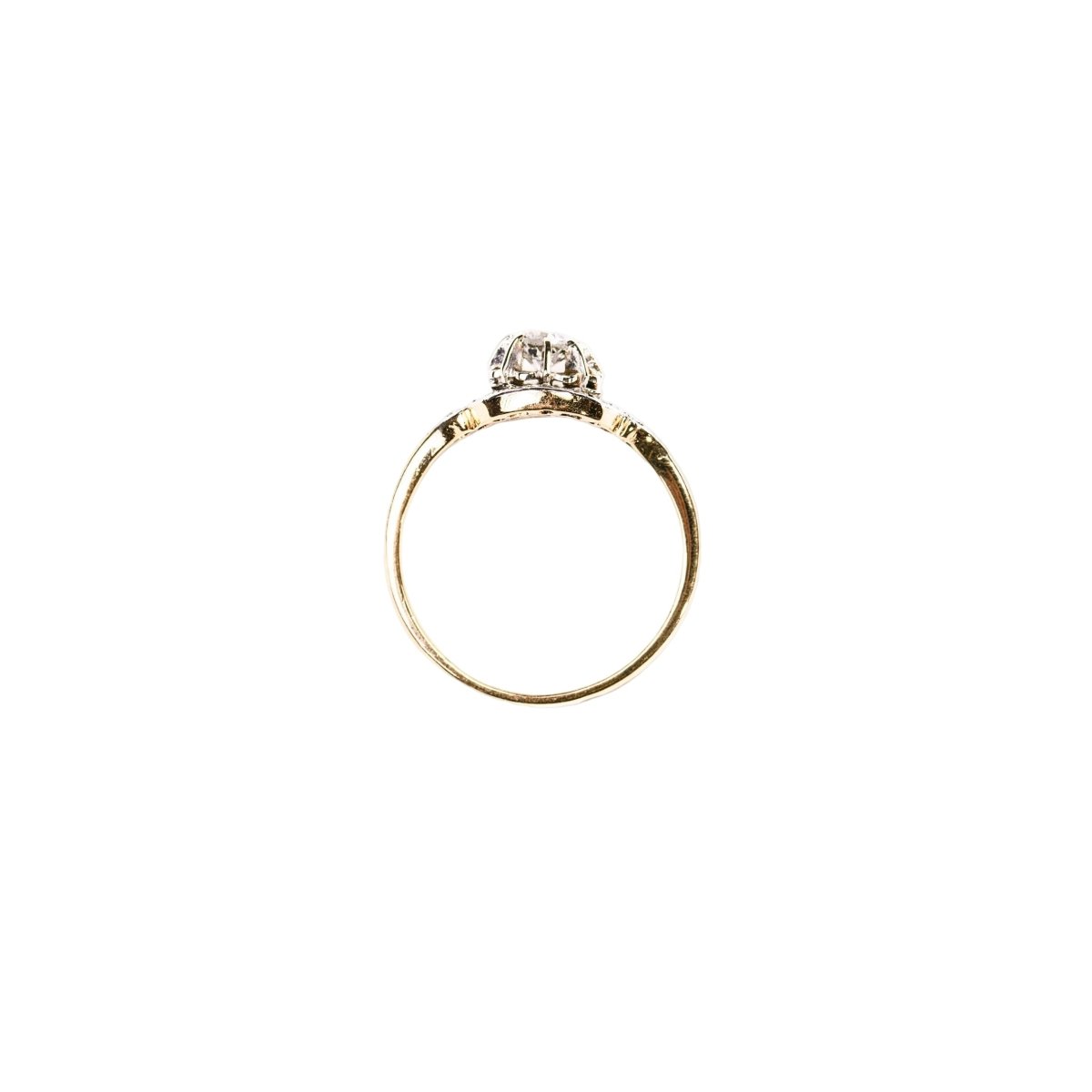 Bague en or jaune, or blanc et diamants - Castafiore