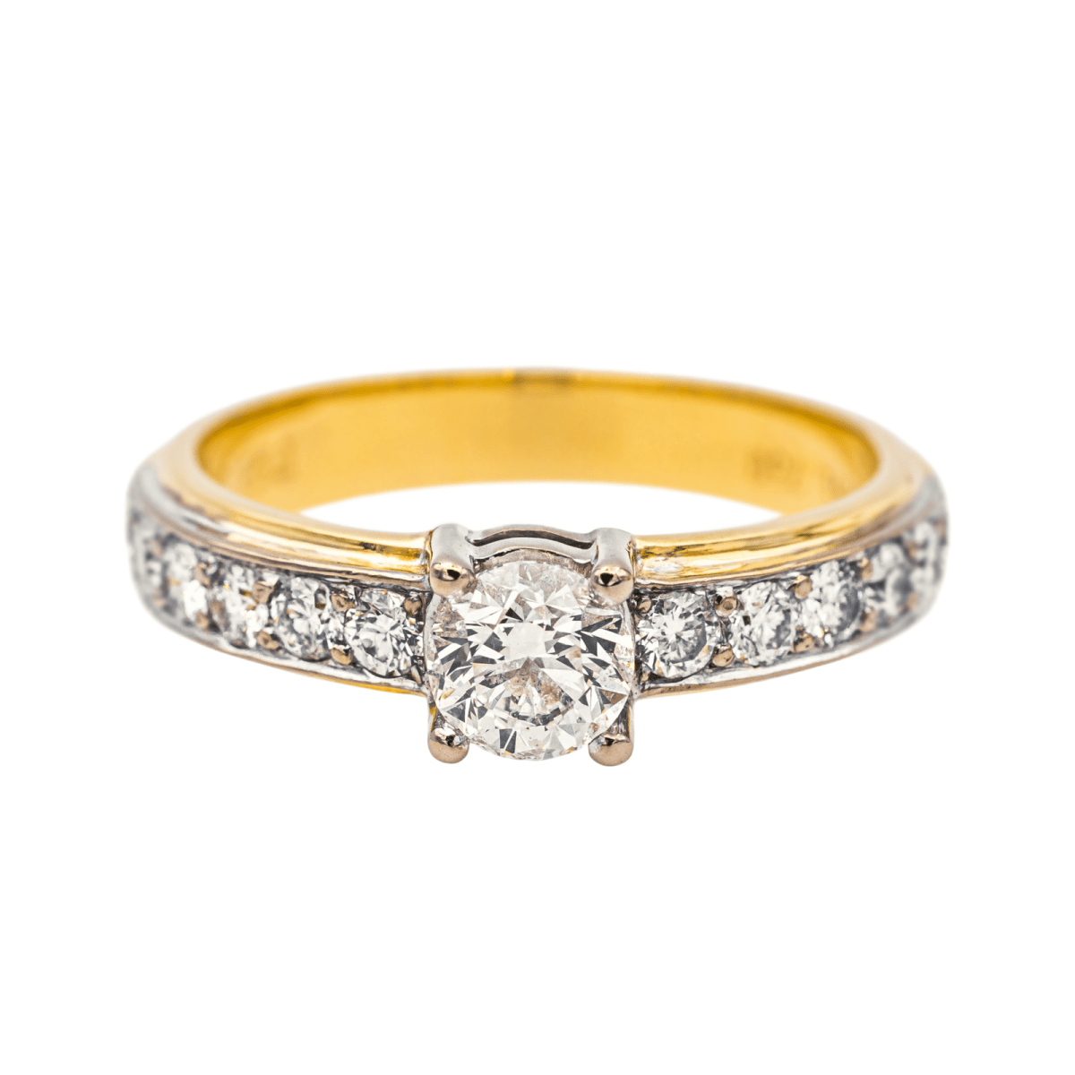 Bague en or jaune, or blanc et diamants - Castafiore