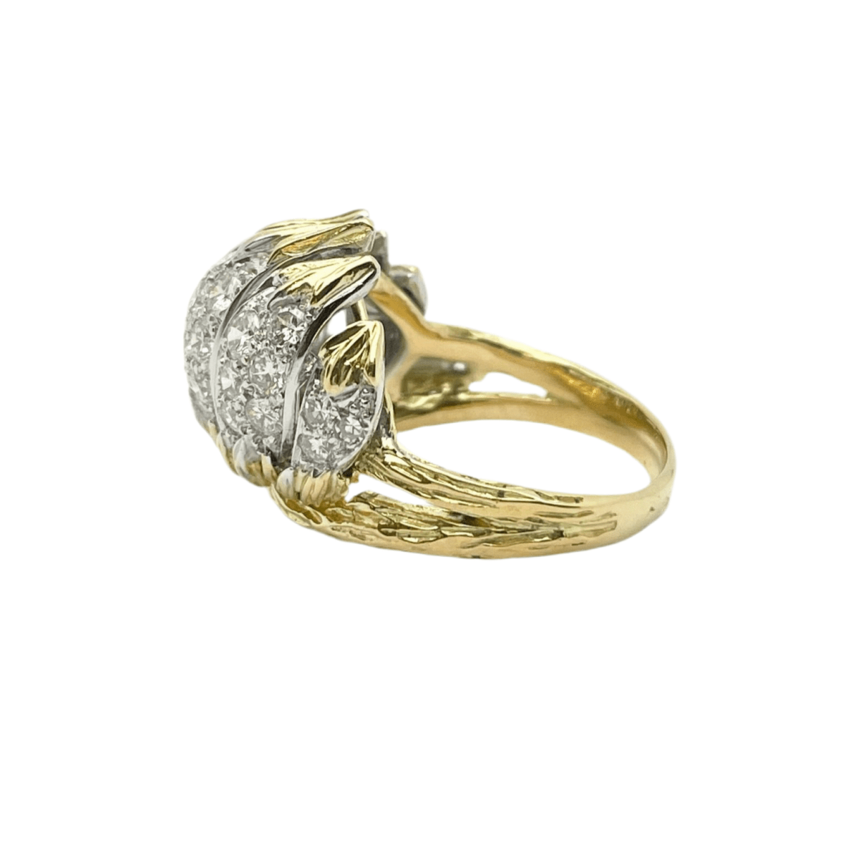 Bague en or jaune, or blanc et diamants - Castafiore