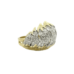 Bague en or jaune, or blanc et diamants - Castafiore