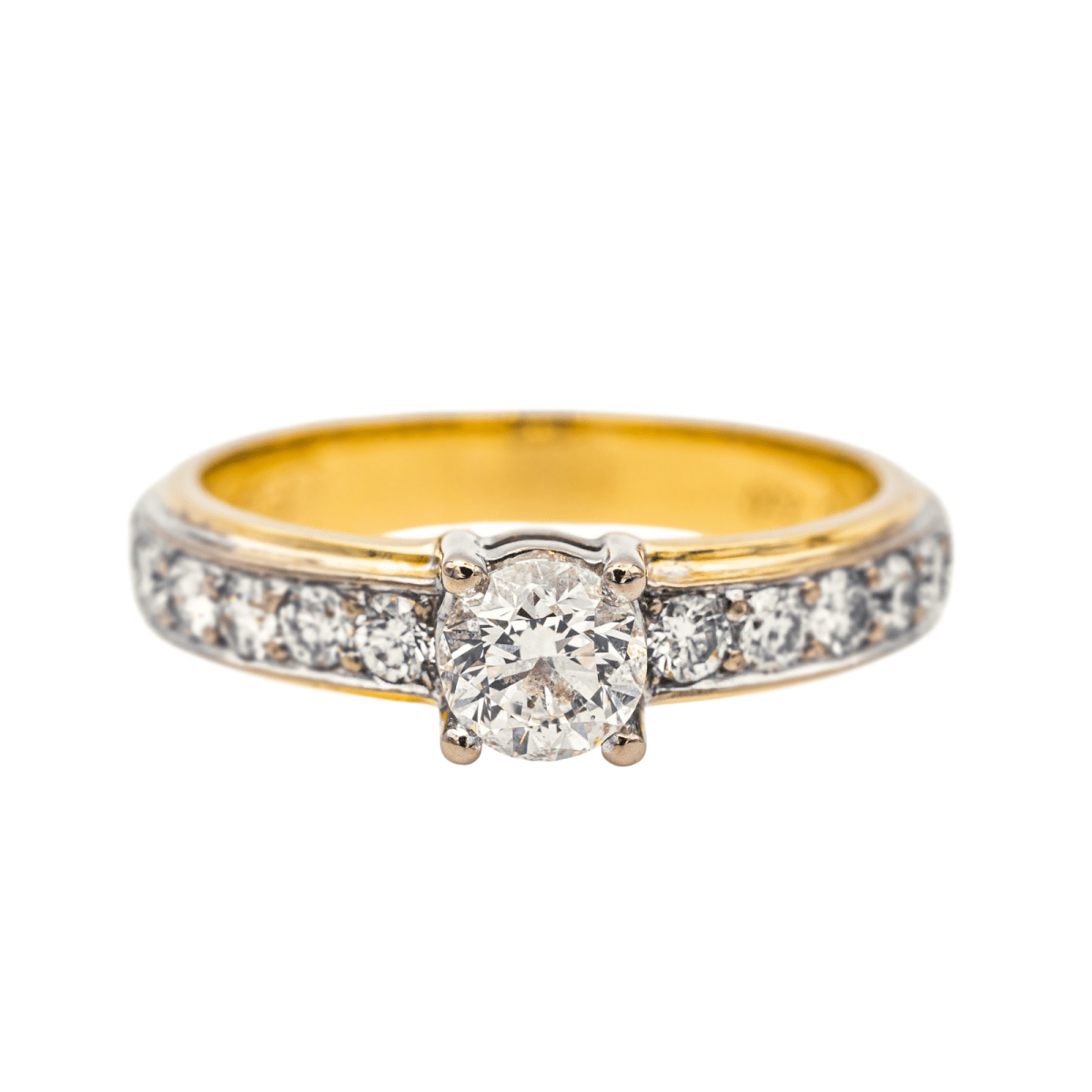 Bague en or jaune, or blanc et diamants - Castafiore