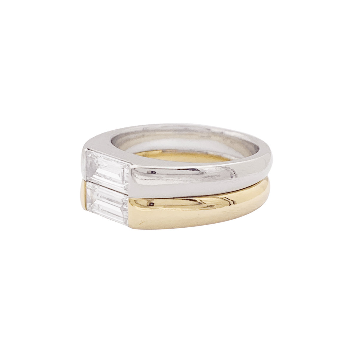 Bague en or jaune, or blanc et diamants - Castafiore