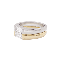 Bague en or jaune, or blanc et diamants - Castafiore