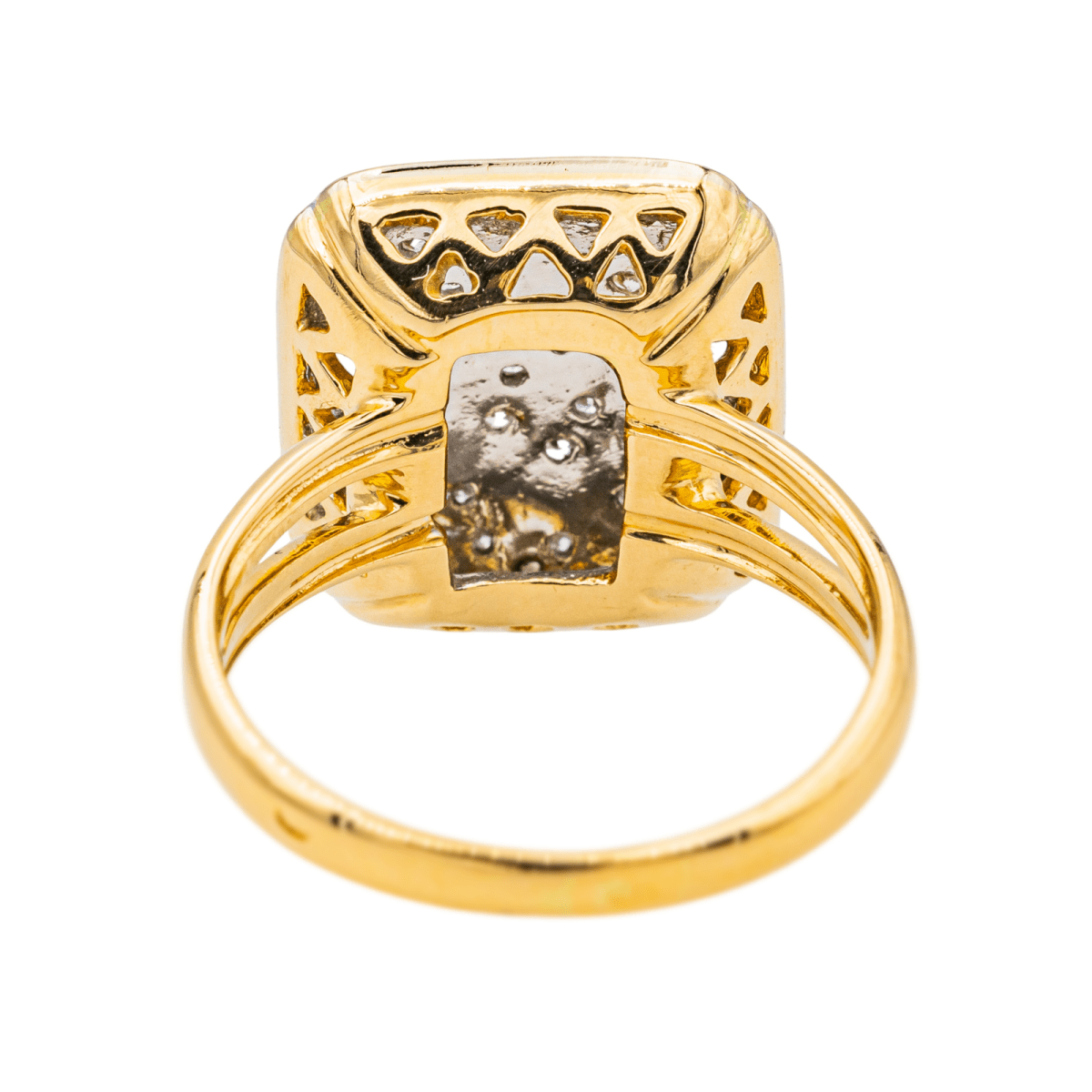 Bague en or jaune, or blanc et diamants - Castafiore