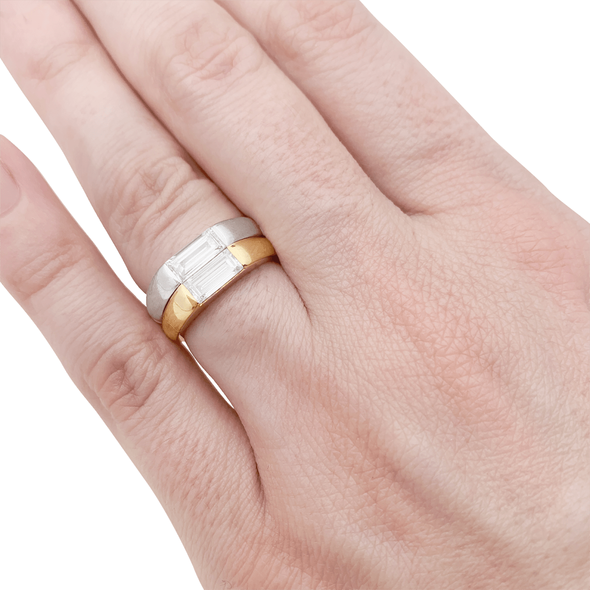 Bague en or jaune, or blanc et diamants - Castafiore