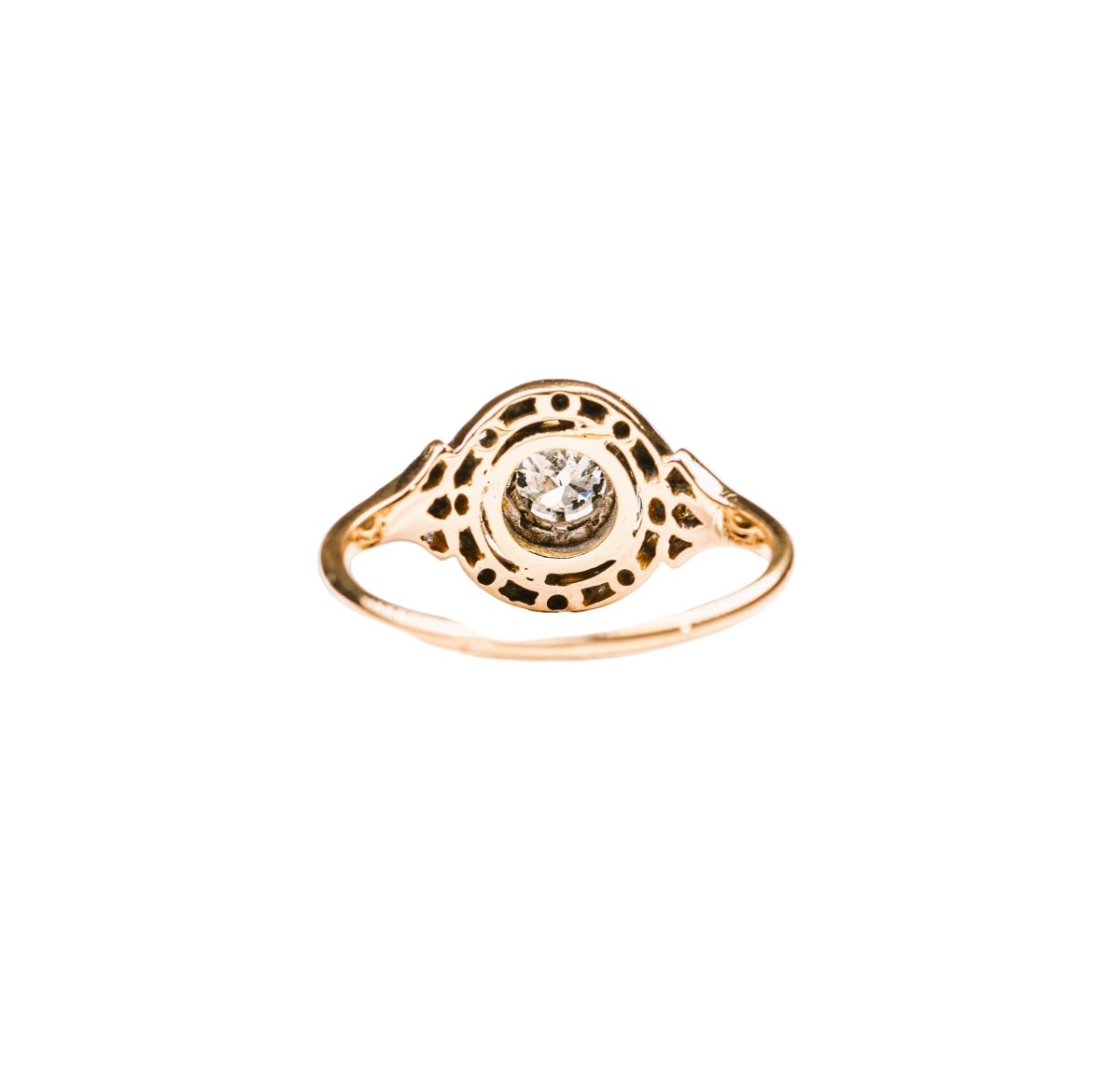 Bague en or jaune, or blanc et diamants - Castafiore