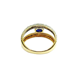 Bague en or jaune, or blanc, saphir et diamants - Castafiore