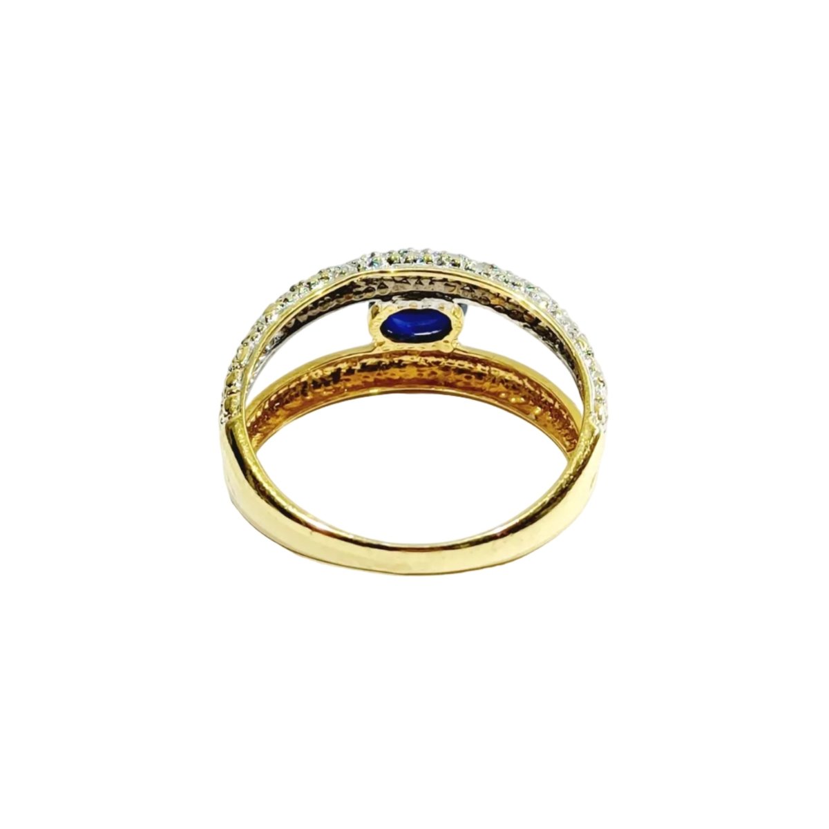 Bague en or jaune, or blanc, saphir et diamants - Castafiore