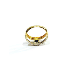 Bague en or jaune, or blanc, saphir et diamants - Castafiore