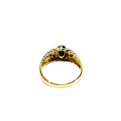 Bague en or jaune, or blanc, saphir, et diamants - Castafiore